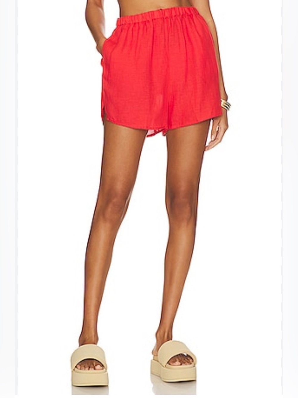 NWT vitamin A Tallows Short in Hibiscus EcoLinen XS